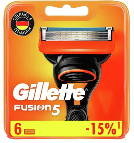 GILLETTE Fusion кассеты сменные д/бритья муж. 6шт